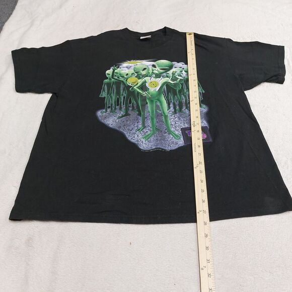 Vintage 1997 Touch Tone Aliens Black Tee T-Shirt XL Made In USA Wild Oats - Picture 8 of 9